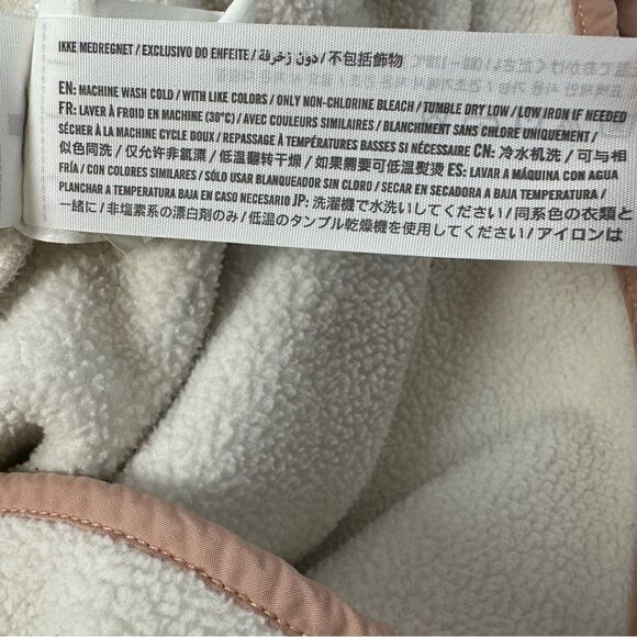 ABERCROMBIE & FITCH Cream and Blush Pink Asymmetrical Snap Fleece Pullover Sz S - Picture 9 of 9